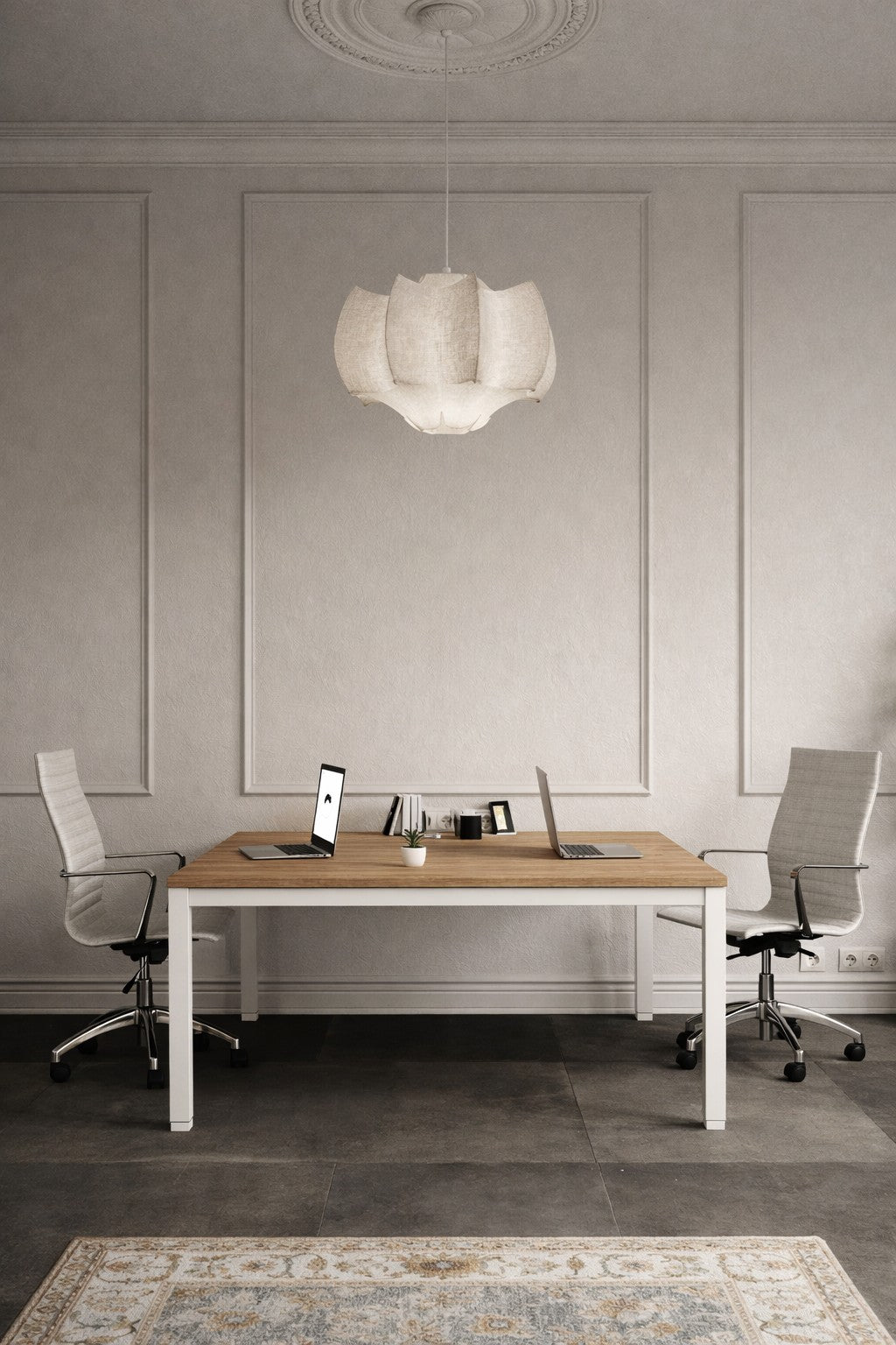 Bureau bench professionnel Tempo pour 2 personnes - Profondeur 80 cm