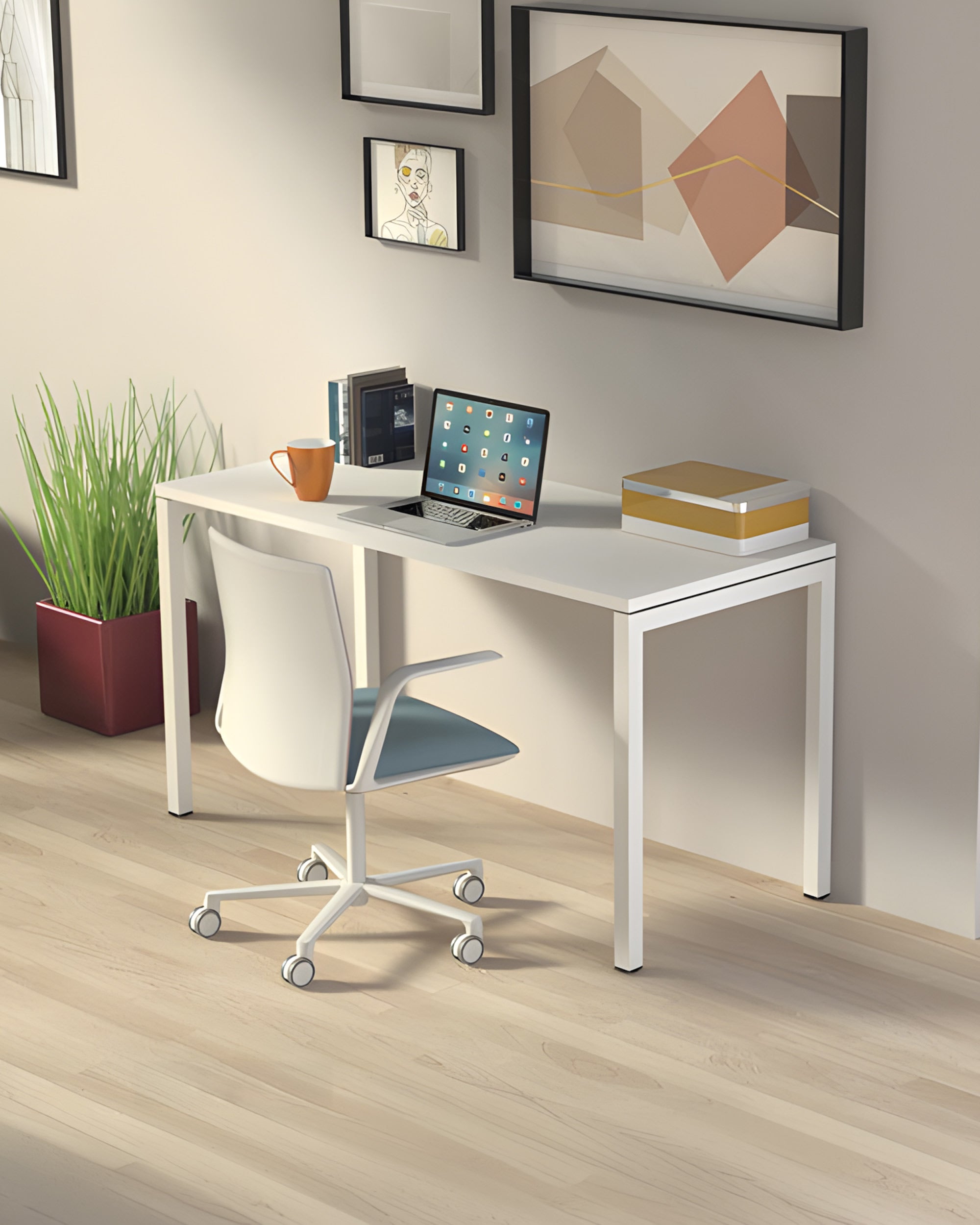 Bureau droit Budget+ P60 cm plateau antibactérien