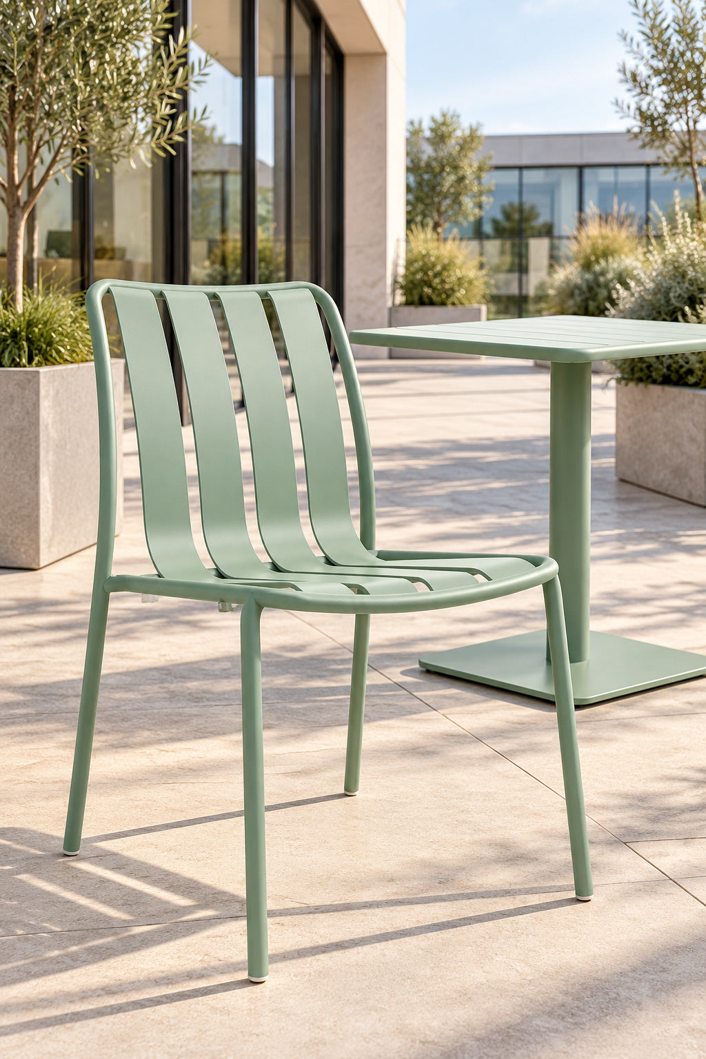 Lot de 2 chaises d’extérieur en aluminium Verano sans accoudoirs