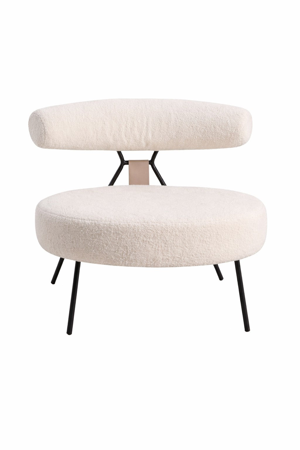 Le Fauteuil d'accueil professionnel TED de Monsieur Bureau est doté d'un siège blanc arrondi et rembourré et de quatre pieds angulaires en métal noir - un fauteuil d'appoint contemporain parfait pour tout espace d'accueil moderne.