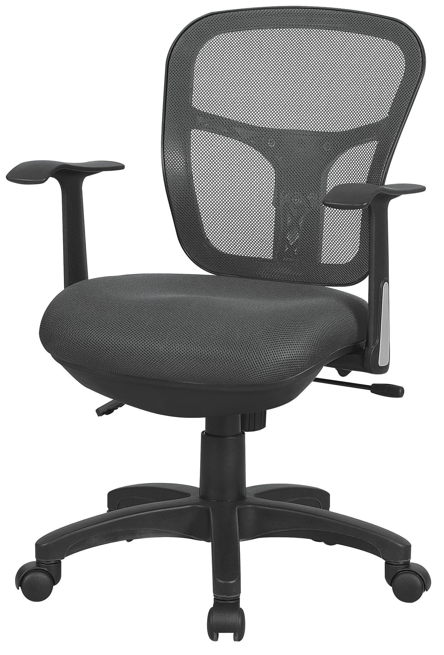 Le fauteuil Aries dossier résille de Monsieur Bureau offre soutien lombaire, assise rembourrée, accoudoirs, base à cinq roulettes et réglage en hauteur pour un confort professionnel. Présenté sur fond blanc.