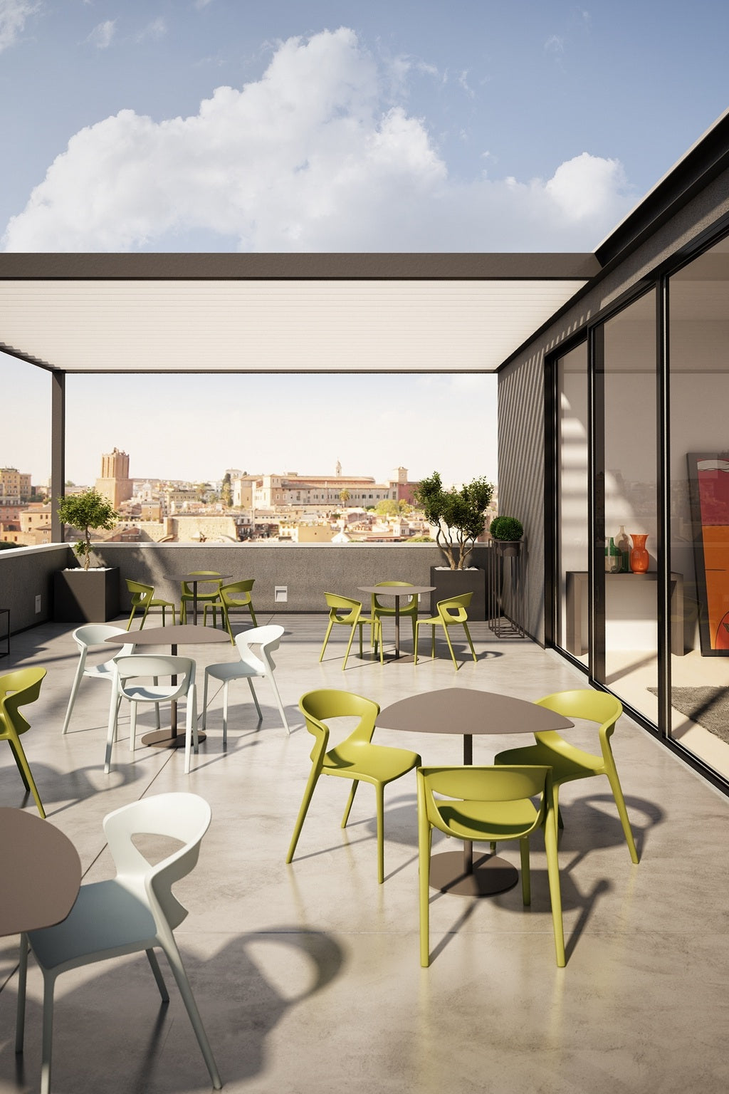 Lot de 2 chaises monobloc empilables Kika Polypropylène