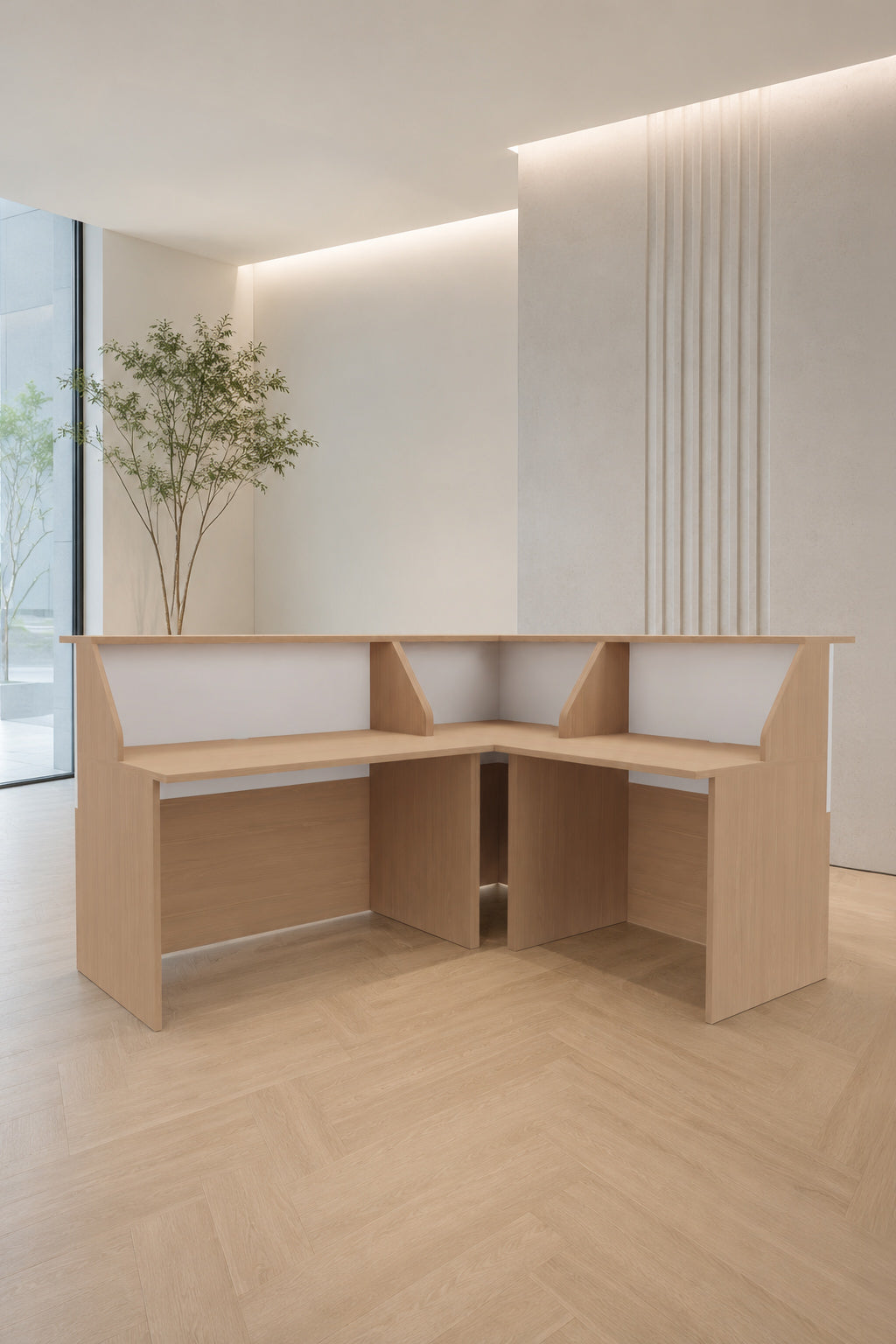 Banque d'accueil d'angle compacte Muse - L196 cm