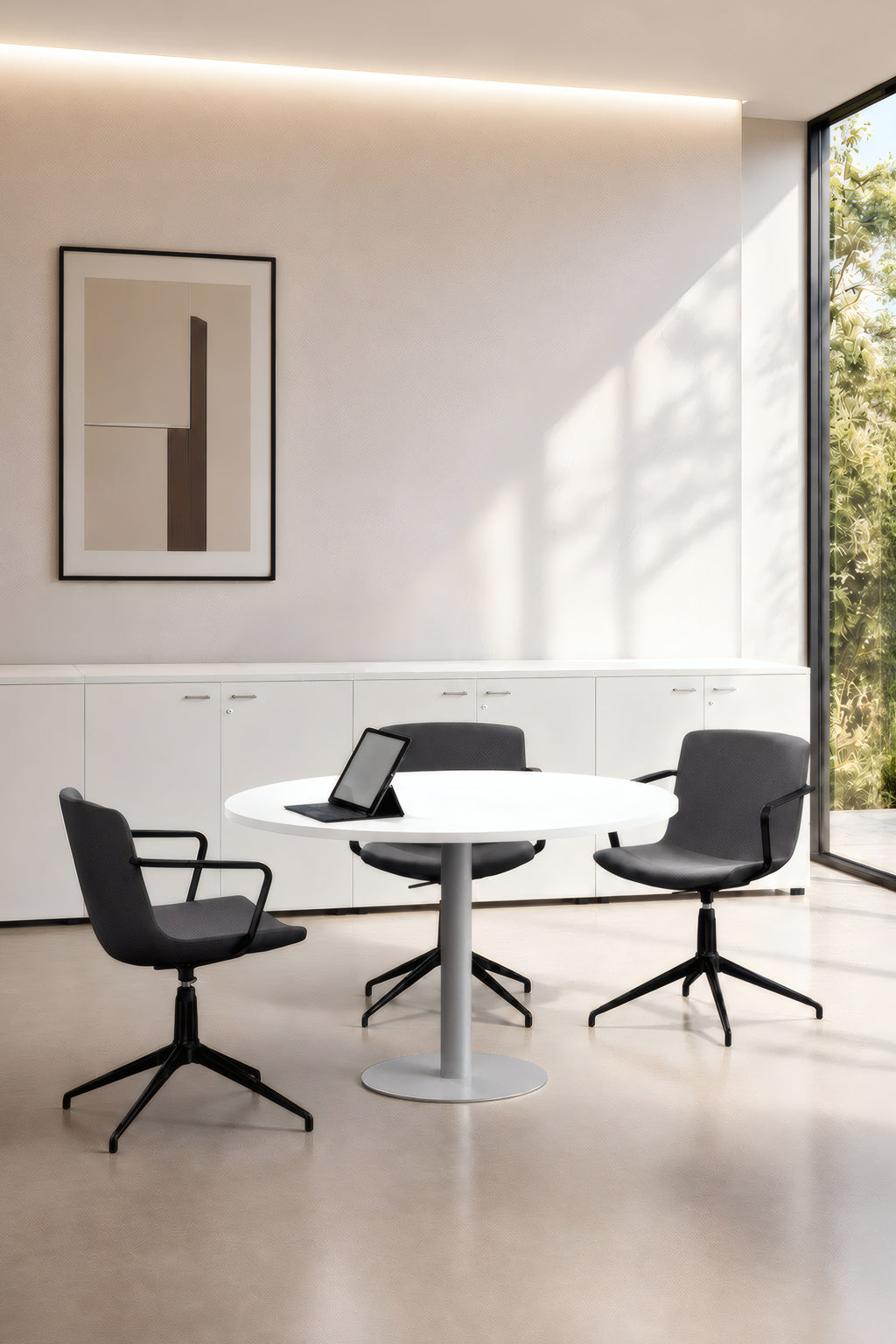 Table de réunion ronde Ø 100/120 cm Curvy Express Plus