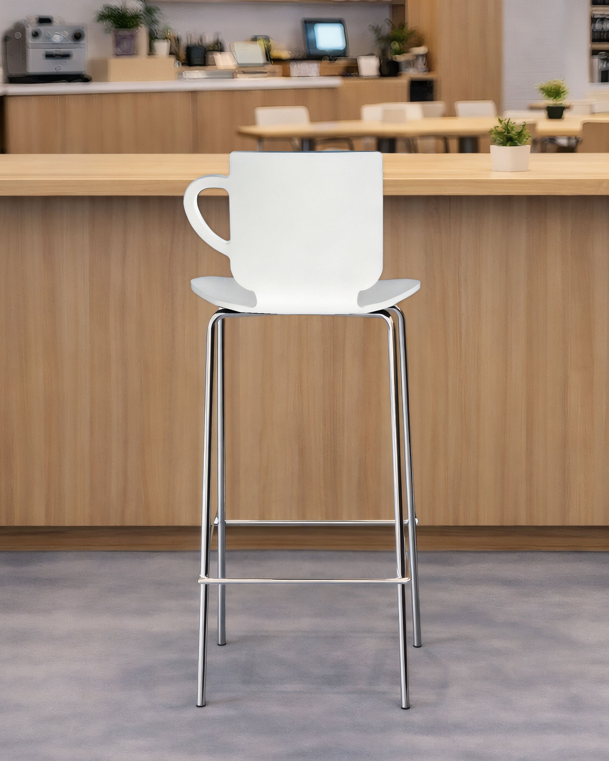 Tabouret Haut Draco - Polypropylène et Piétement Métal