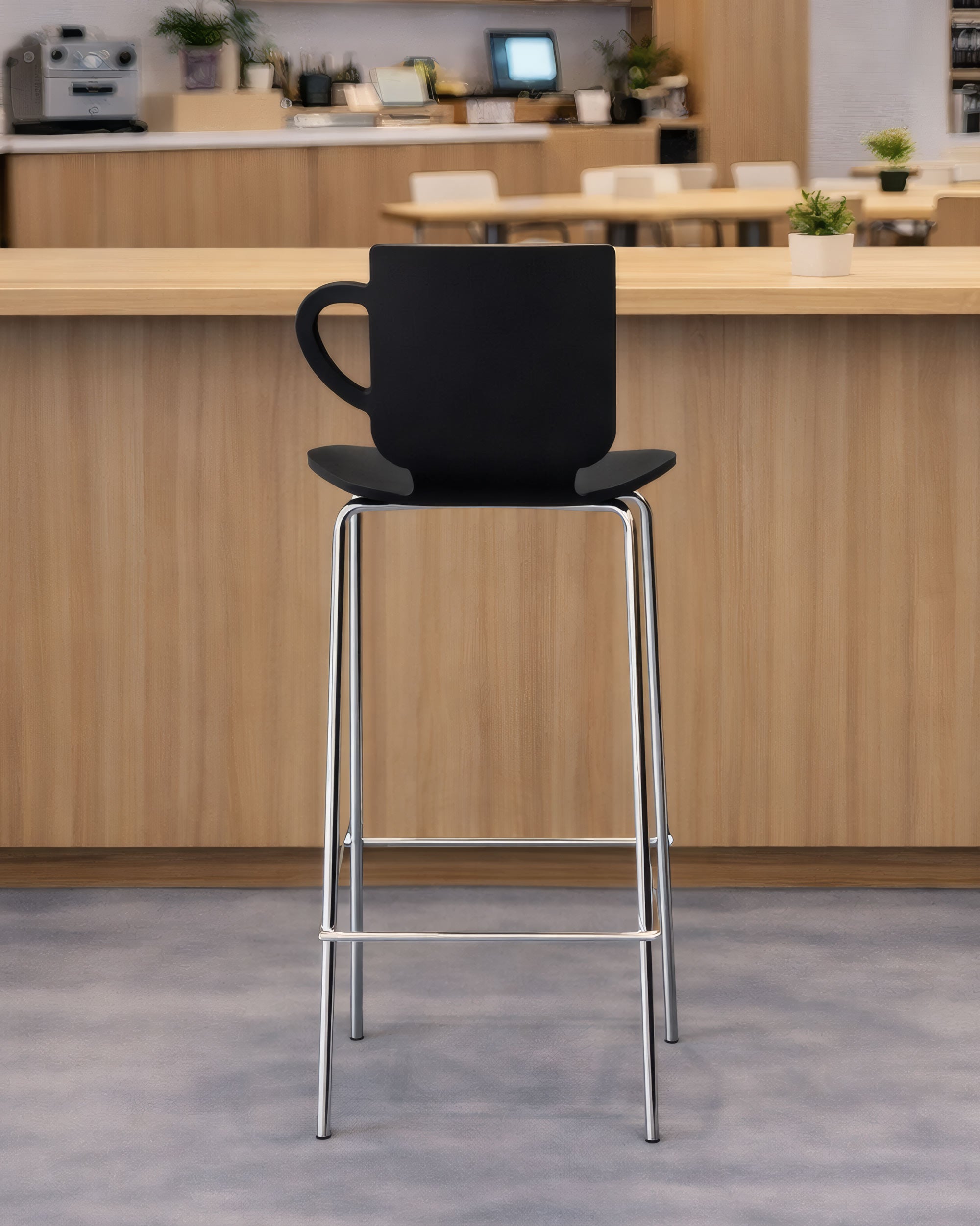 Tabouret Haut Draco - Polypropylène et Piétement Métal