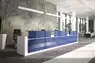 Banque d'accueil Contact 3 postes façade brillante