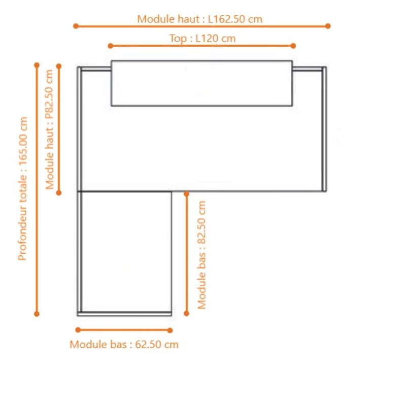 Banque d'Accueil d'Angle Domino avec Retour – Design & Fonctionnelle