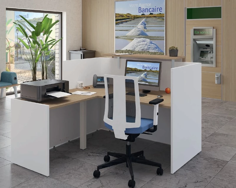 Banque d'Accueil d'Angle Domino avec Retour – Design & Fonctionnelle