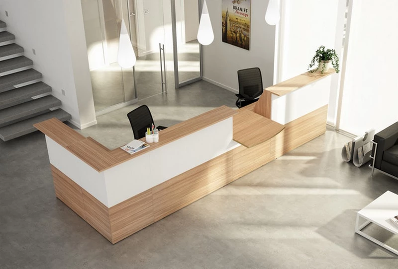 Banque d'accueil d'angle Muse avec module PMR