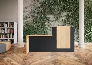 Banque d'accueil design 1 personne Half : Bicolore ou Full Blanc