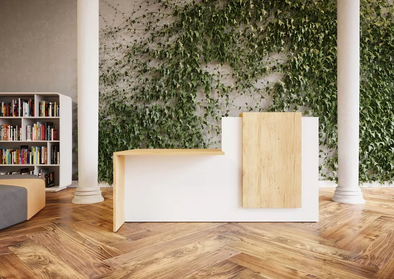 Banque d'accueil design 1 personne Half : Bicolore ou Full Blanc