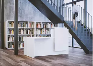 Banque d'Accueil Half Monocolore – Design Épuré (L180 cm)