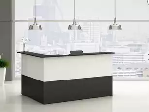 Banque d'Accueil Muse d'angle L196 cm : La Solution Professionnelle Clé en Main & Livraison Express