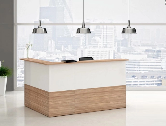 Banque d'Accueil Muse d'angle L196 cm : La Solution Professionnelle Clé en Main & Livraison Express