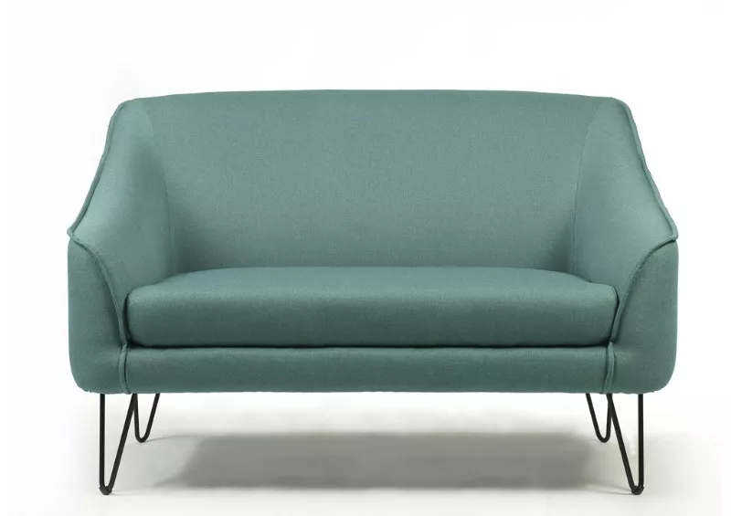 Canapé d'accueil Golden Age en tissu - pieds métal