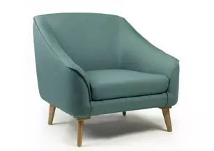 Fauteuil d'accueil Golden Age en tissu - pieds bois