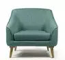 Fauteuil d'accueil Golden Age en tissu - pieds bois