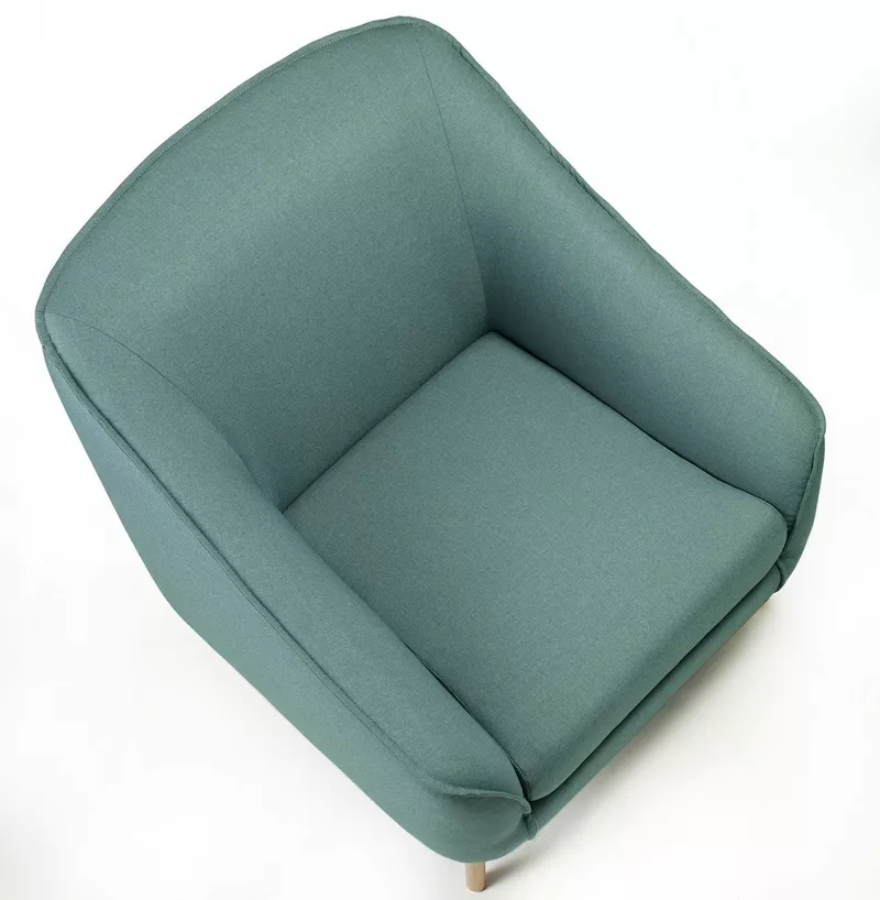 Fauteuil d'accueil Golden Age en tissu - pieds bois
