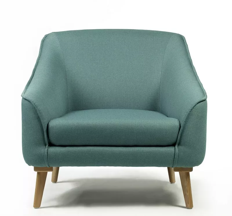 Fauteuil d'accueil Golden Age en tissu - pieds bois