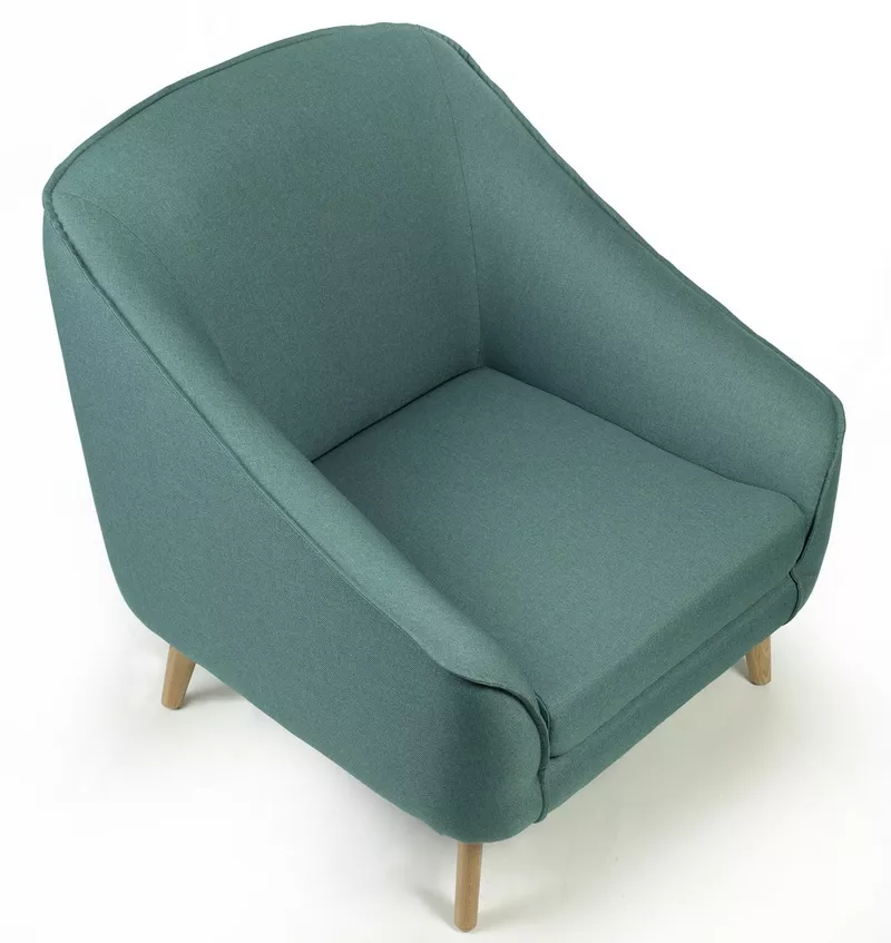 Fauteuil d'accueil Golden Age en tissu - pieds bois