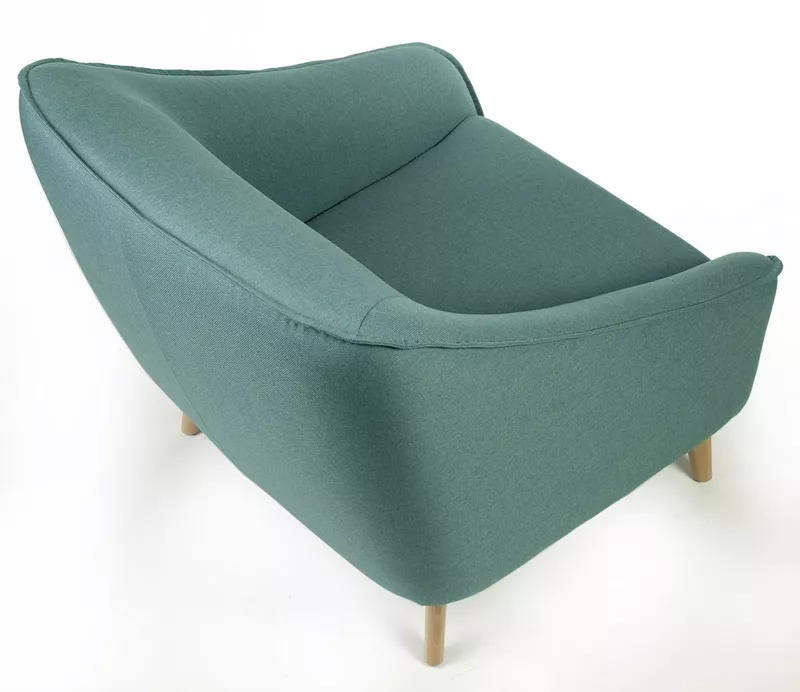 Fauteuil d'accueil Golden Age en tissu - pieds bois