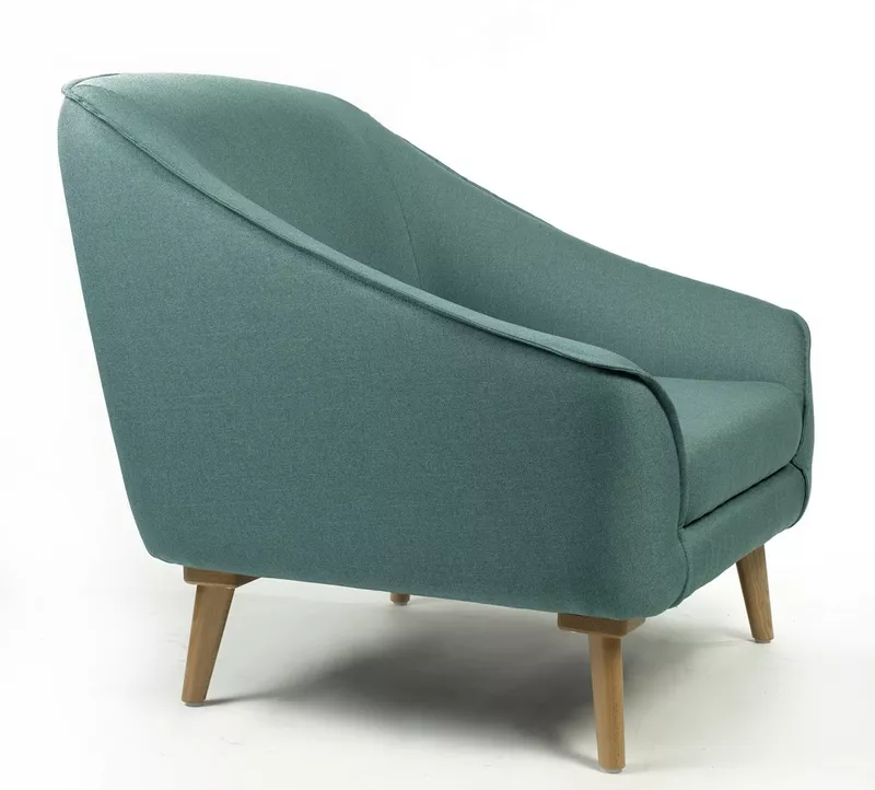 Fauteuil d'accueil Golden Age en tissu - pieds bois