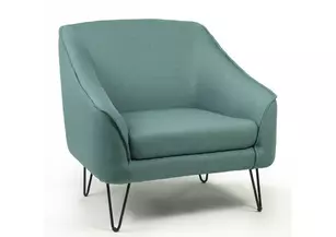 Fauteuil d'accueil Golden Age en tissu - pieds métal