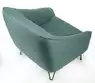 Fauteuil d'accueil Golden Age en tissu - pieds métal