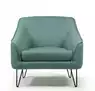 Fauteuil d'accueil Golden Age en tissu - pieds métal