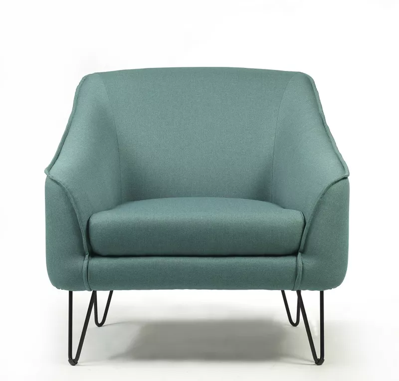 Fauteuil d'accueil Golden Age en tissu - pieds métal