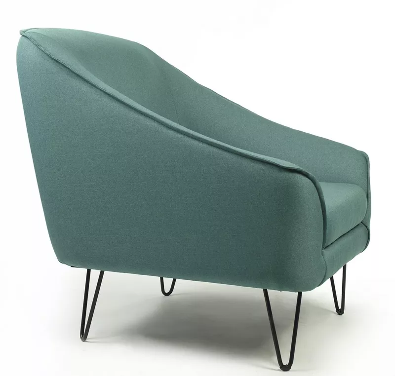 Fauteuil d'accueil Golden Age en tissu - pieds métal
