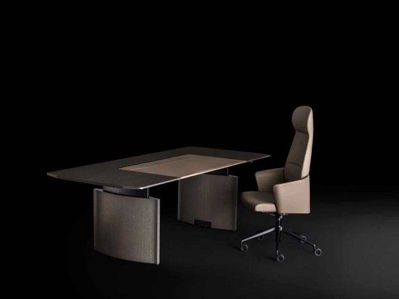 Bureau de Direction Électrique Eleplan – Assis-Debout Design en Placage Bois