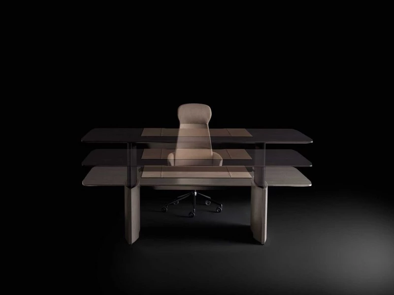 Bureau de Direction Électrique Eleplan – Assis-Debout Design en Placage Bois