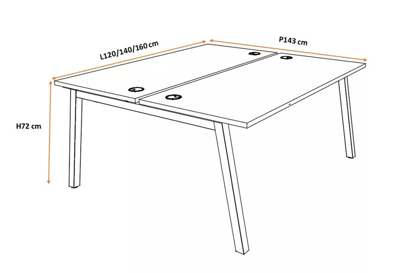 Bureau Bench 2 Personnes ATMOSPHERIC – Profondeur 70 cm & Fabriqué en France