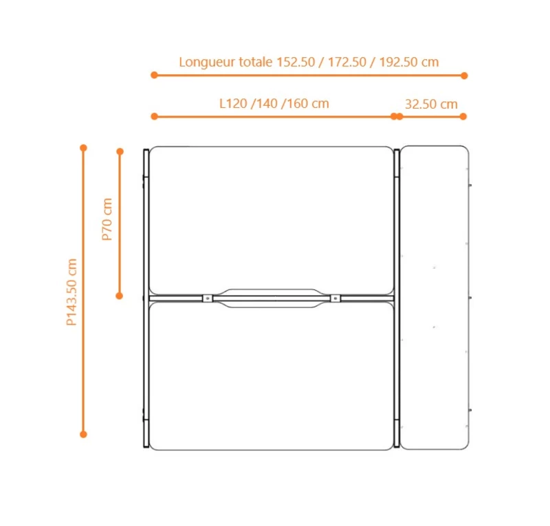Bureau Bench 2 personnes avec ou sans rangement Altys