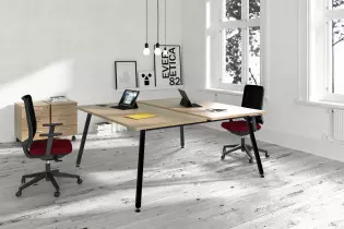 Bureau Bench 2 personnes Nature Métal 
