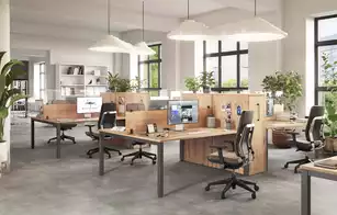 Bureau Bench 2 personnes Tempo- Modulable Open Space L120-L180 cm