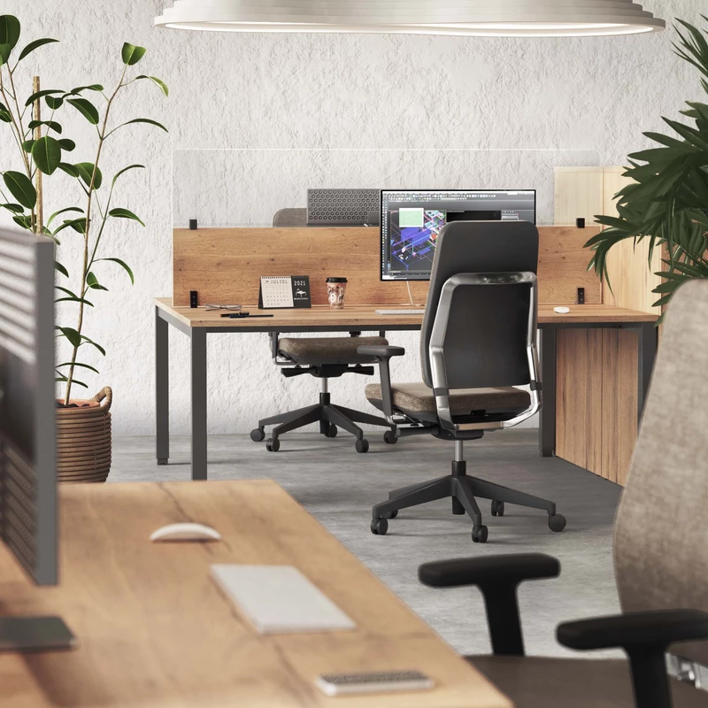 Bureau Bench 2 personnes Tempo- Modulable Open Space L120-L180 cm