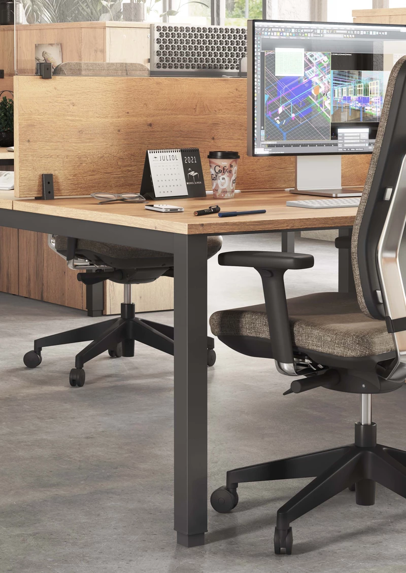 Bureau Bench 2 personnes Tempo- Modulable Open Space L120-L180 cm
