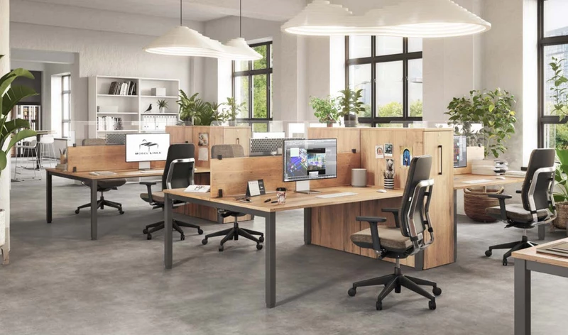 Bureau Bench 2 Personnes Tempo | Top Access Central (Goulotte non incluse)