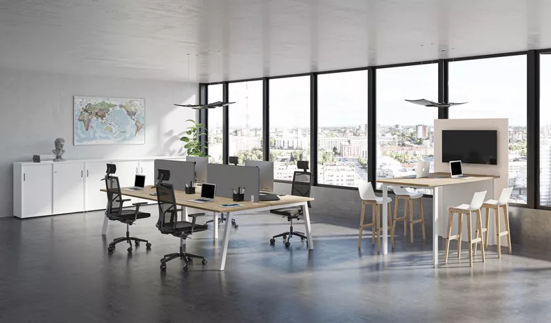 Bureau Bench 4 pers ATMOSPHERIC - Profondeur 80 cm