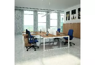 Bureau Bench 4 personnes RECTO Pieds cadre