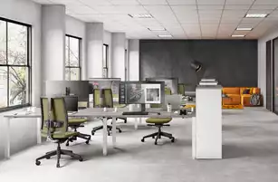 Bureau Bench 4 Personnes Tempo - Poste de Travail Collaboratif Open-Space