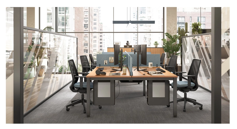 Bureau Bench 6 Personnes Tempo | &Icirc;lot de Travail Collaboratif Professionnel