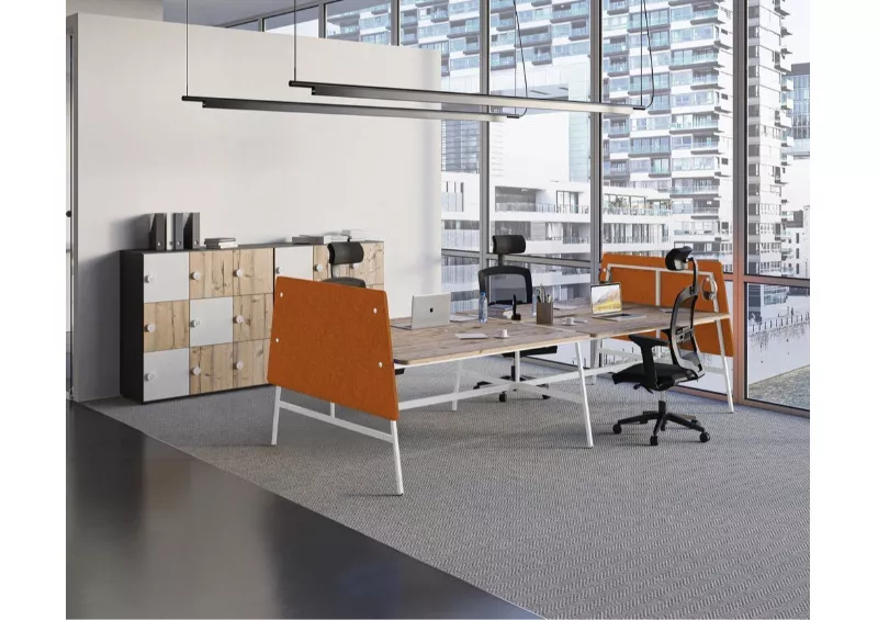 Bureau bench Altys pour 4 personnes - pietement H105
