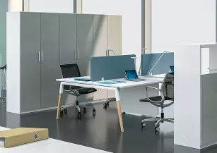 Bureau bench ASKA 2 personnes Stratifié antibactérien