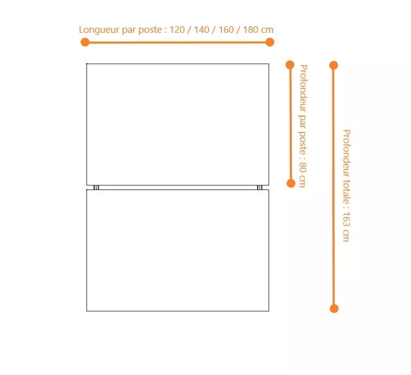 Bureau Bench ATRIUM 2 personnes