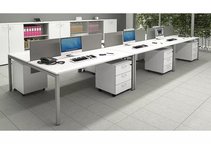 Bureau Bench Budget complet 2 postes + Cloisonnette - Livraison Express - Prof. 80