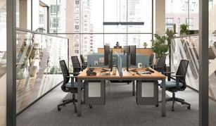 Bureau bench Tempo pour 4 personnes avec top access central